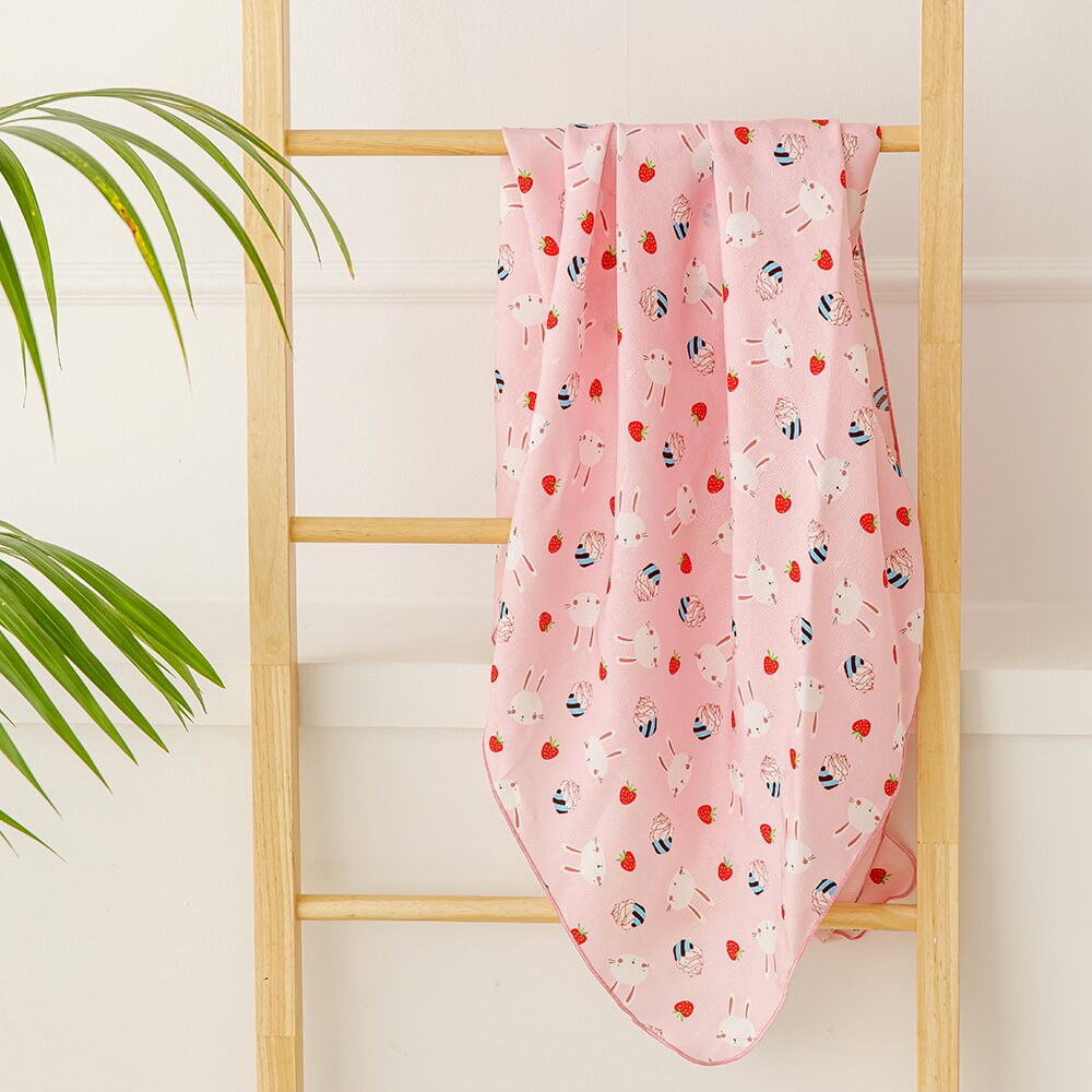 딸기토끼 여름 아기 유아 신생아 시원한 인견 블랭킷 이불