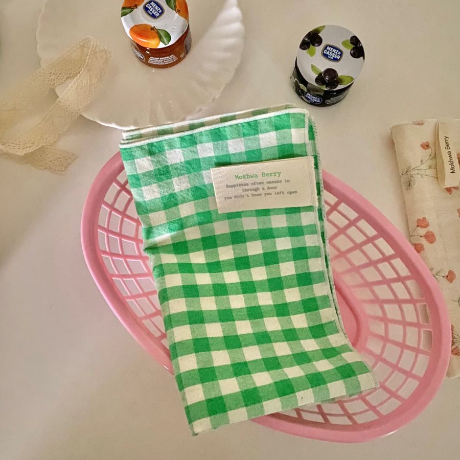 풋사과체크 키친크로스 테이블매트 전자레인지커버