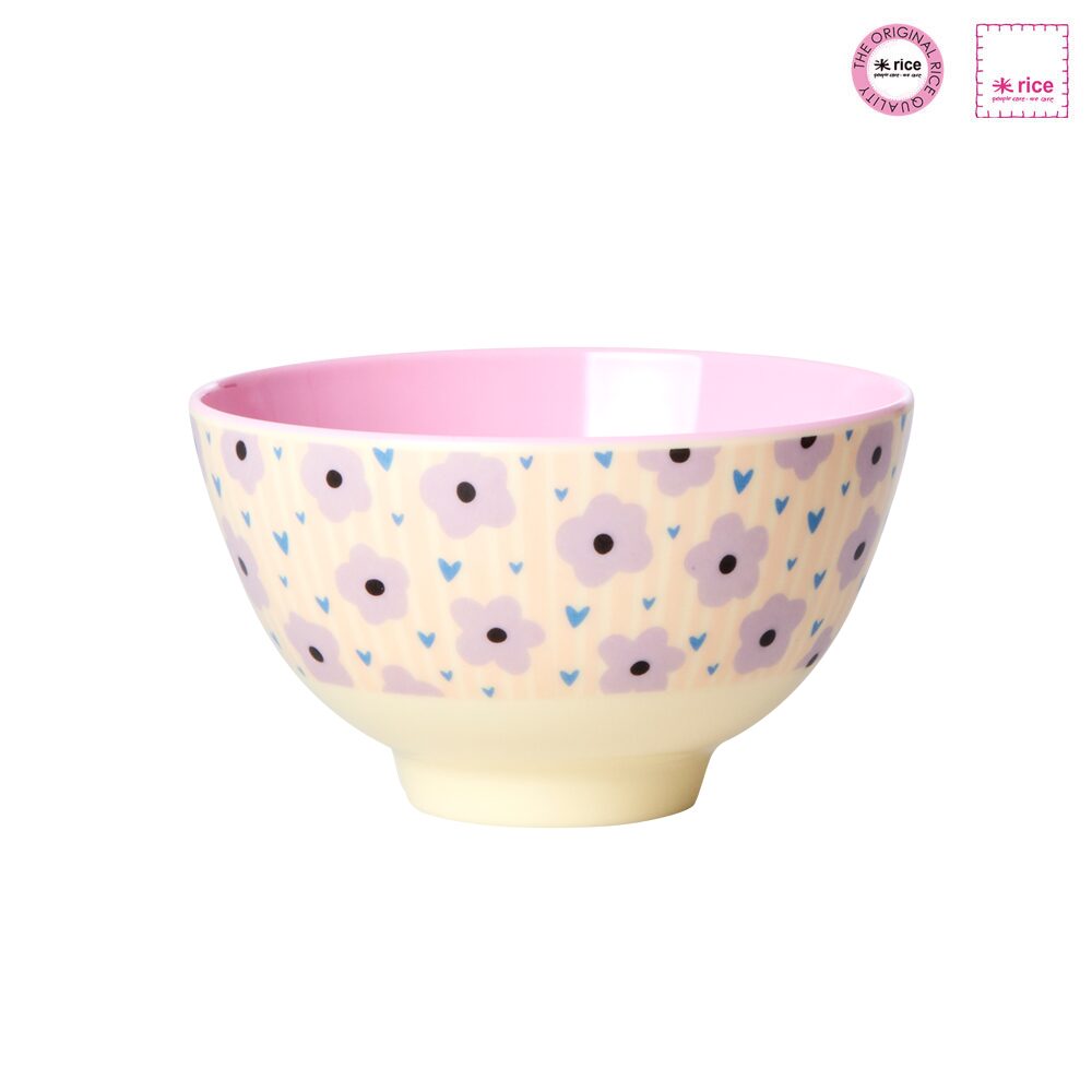 [해외] 멜라민 스몰 보울 밥공기 소프트핑크 플라워 12cm