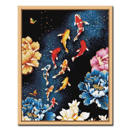 DIY 보석십자수 액자형 인물&동물 43x54cm D472_잉어의 향연