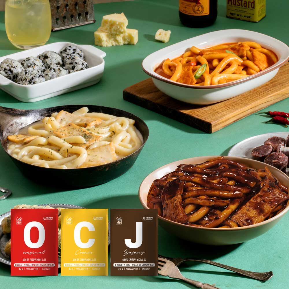 초간편 5분컷 떡볶이 210g 4팩 (국물/크림/짜장)