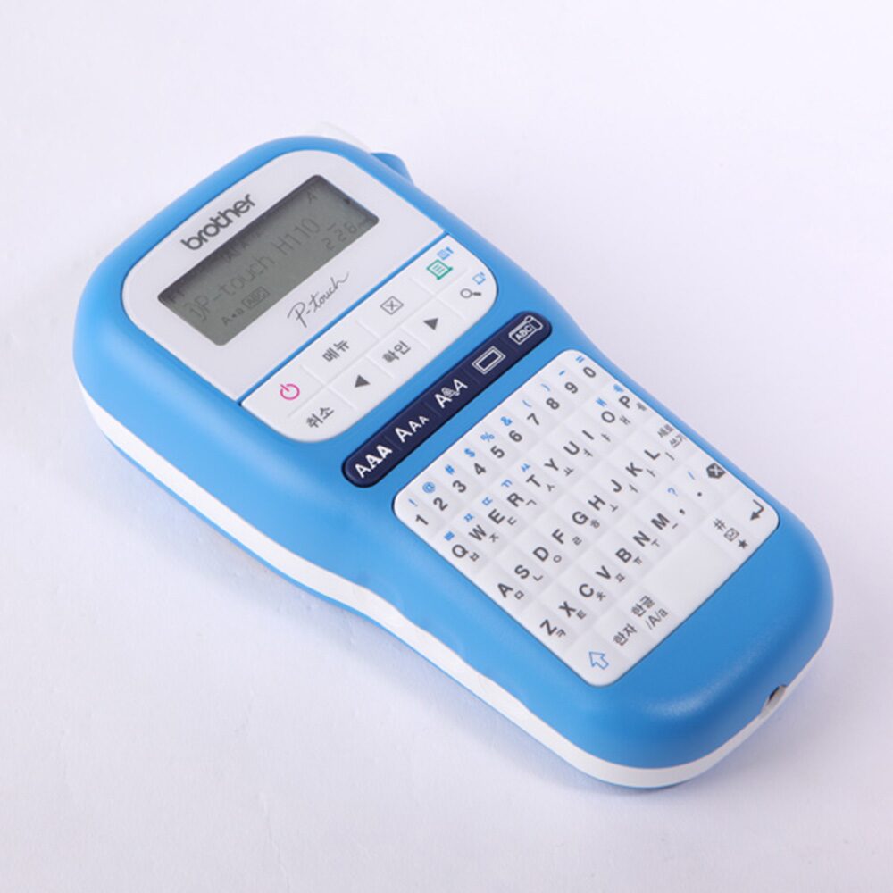 휴대용 라벨프린터 PT-H110BW 블루 라벨기 네임스티커 스티커프린터