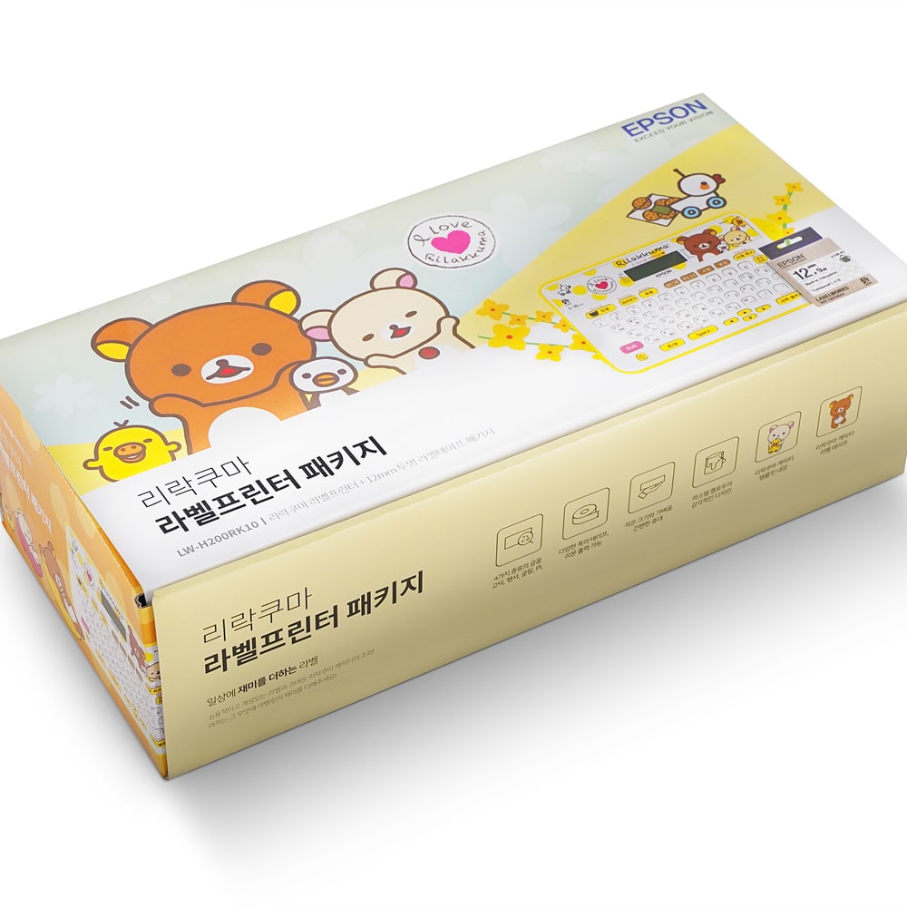 리락쿠마 라벨 프린터 LW-H200RK10 라벨테이프 패키지