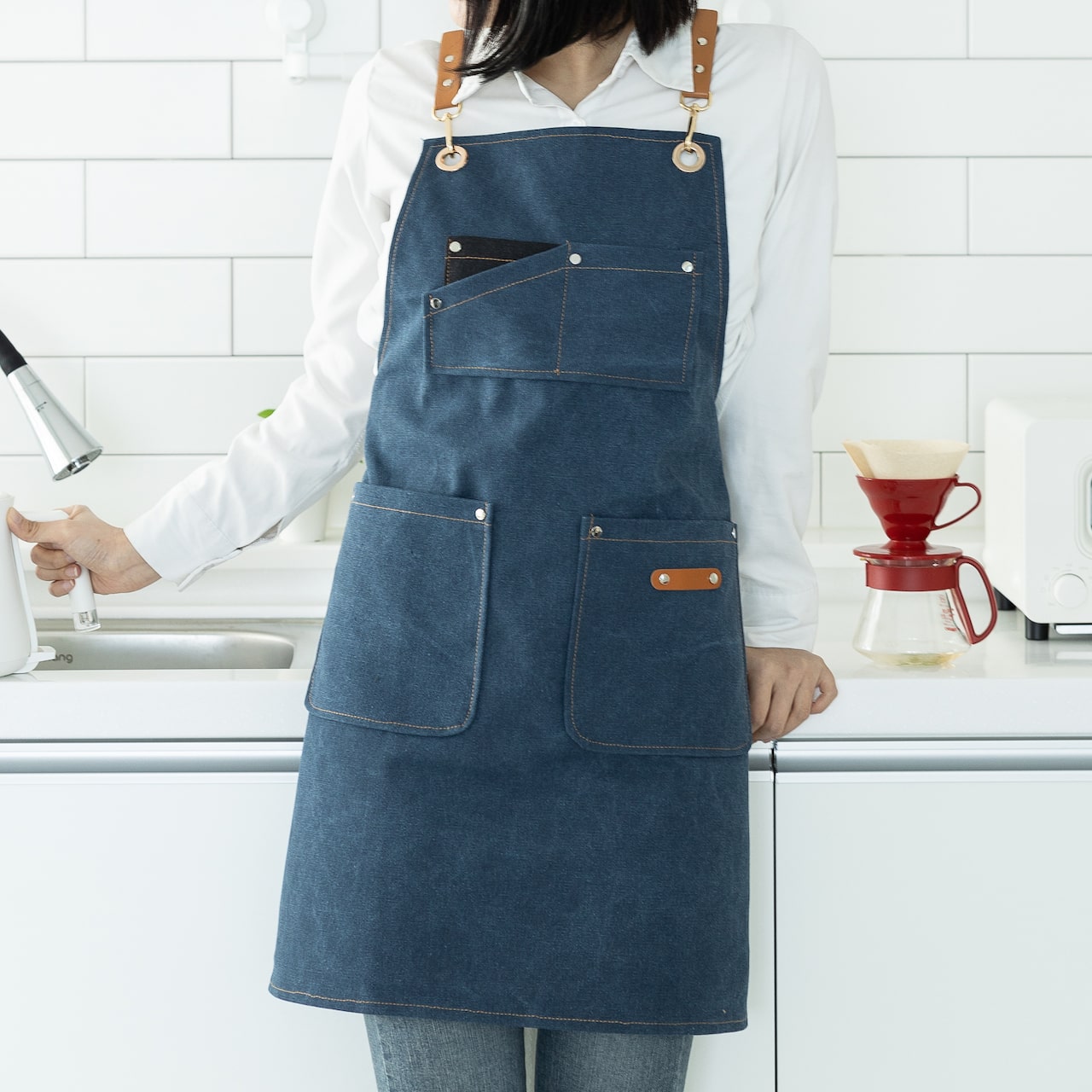 바리스타 데님 카페 공장 공방 화방 방수 앞치마