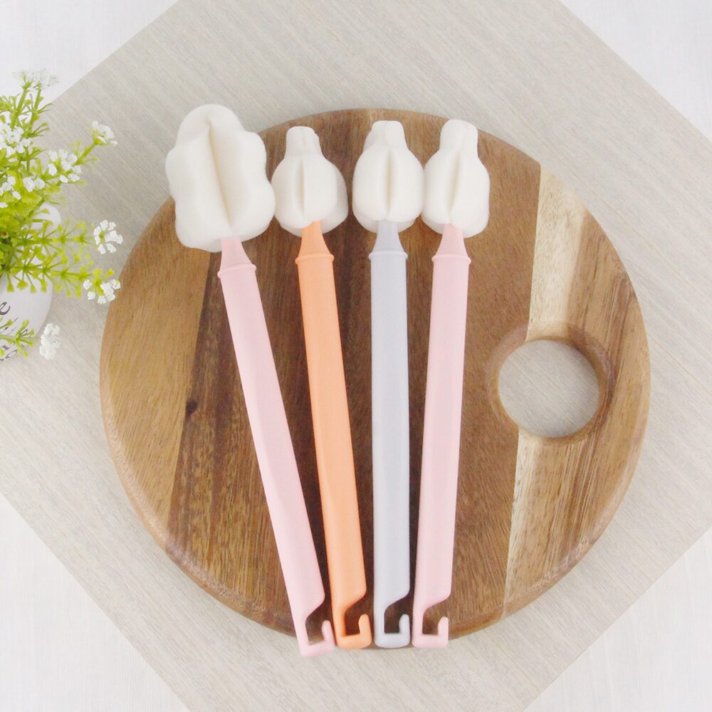젖병솔 4p 세트 롱핸들 젖꼭지솔 젖병세척솔