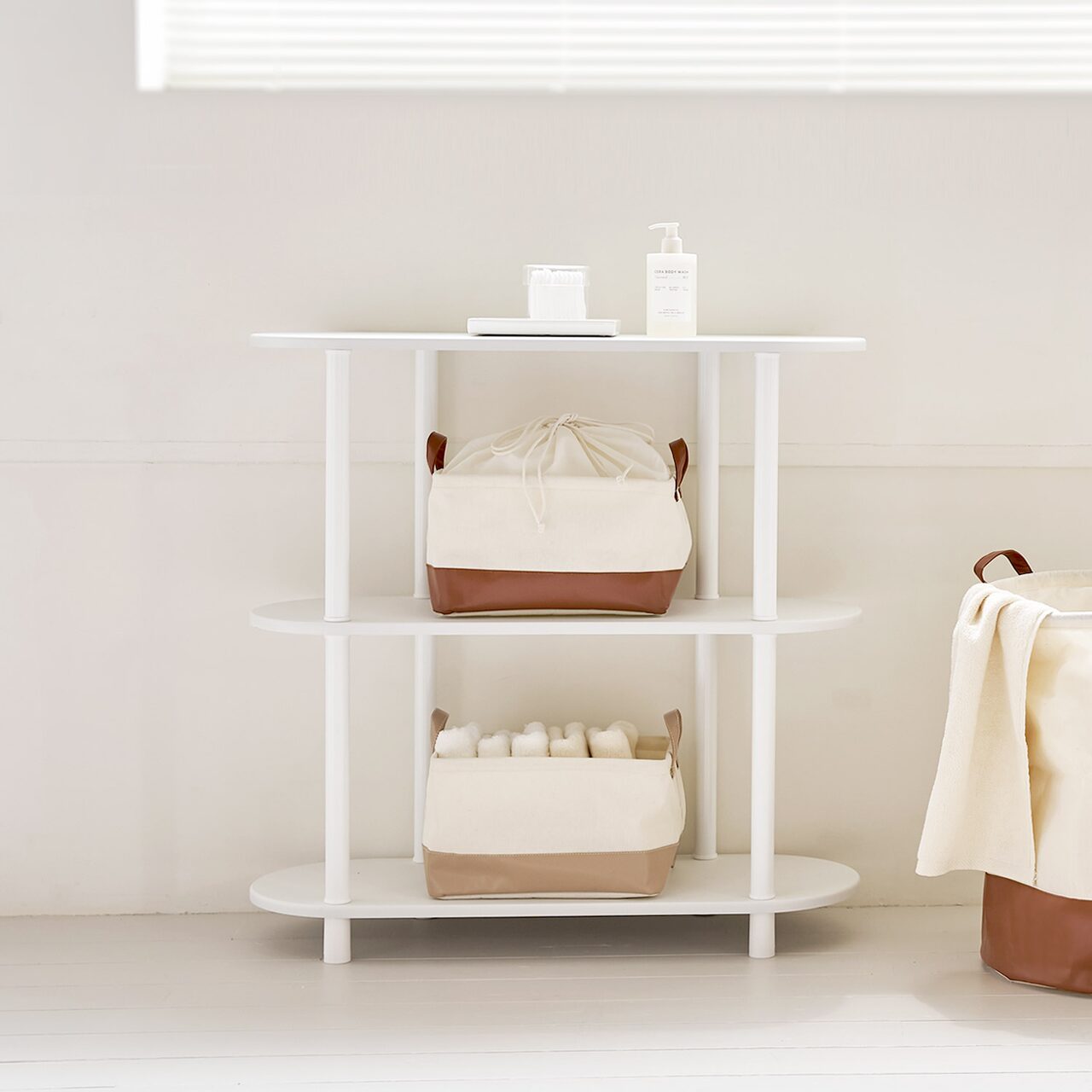 1+1 라떼 복조리 접이식 사각 바스켓/패브릭 방수 코팅 리빙박스 3size 3colors