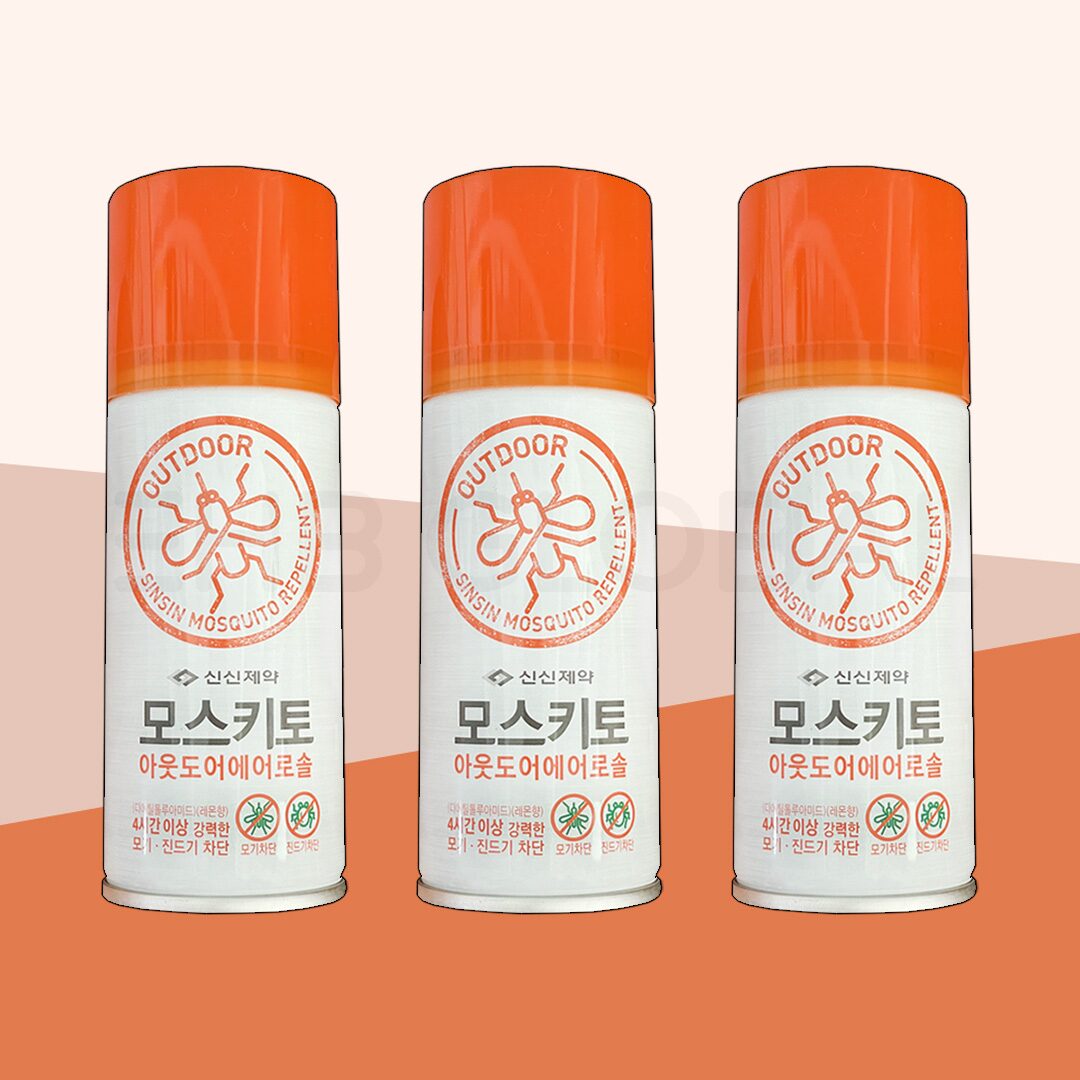 모스키토 아웃도어 에어로솔 100ml 3개(모기/진드기 기피제)