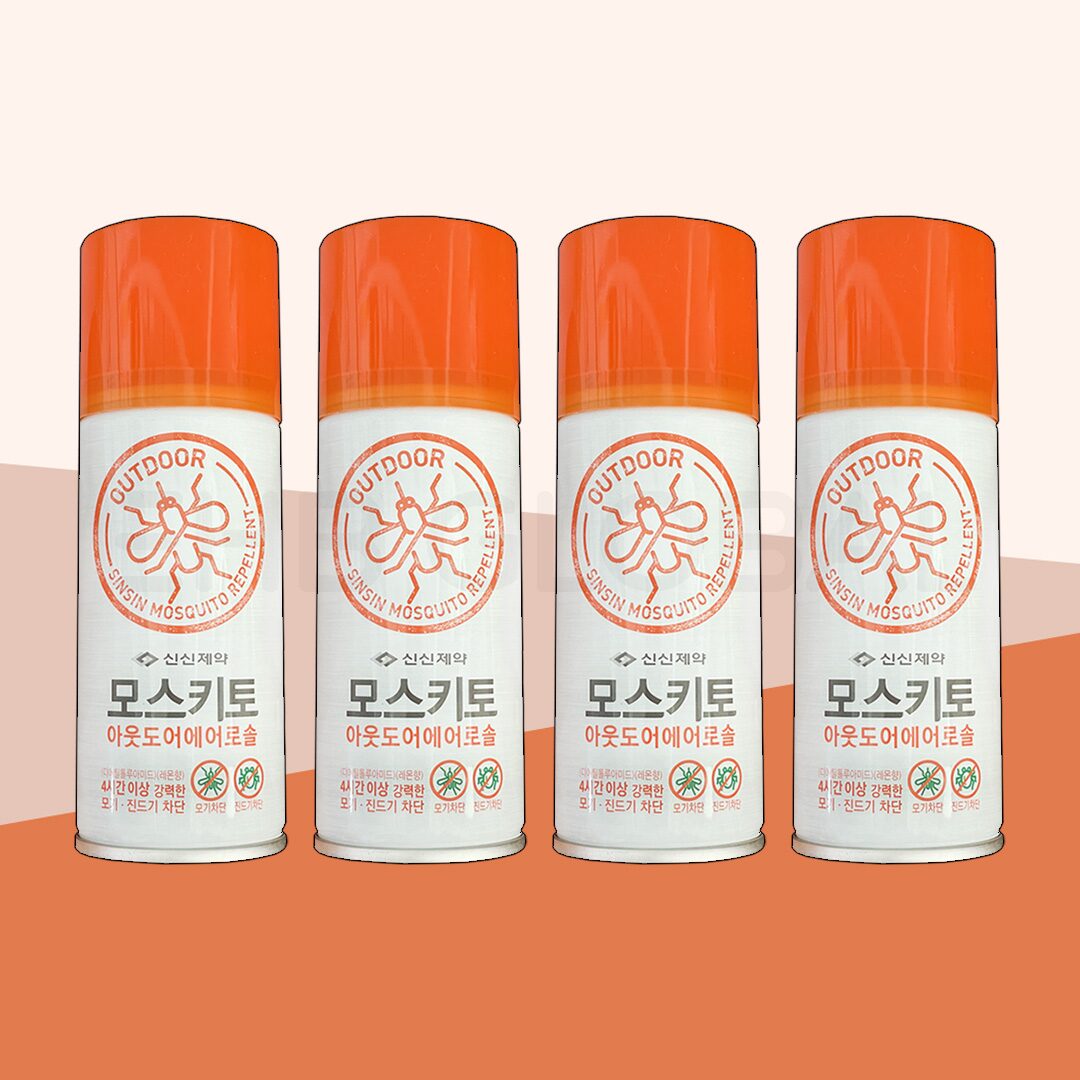 모스키토 아웃도어 에어로솔 100ml 4개(모기/진드기 기피제)