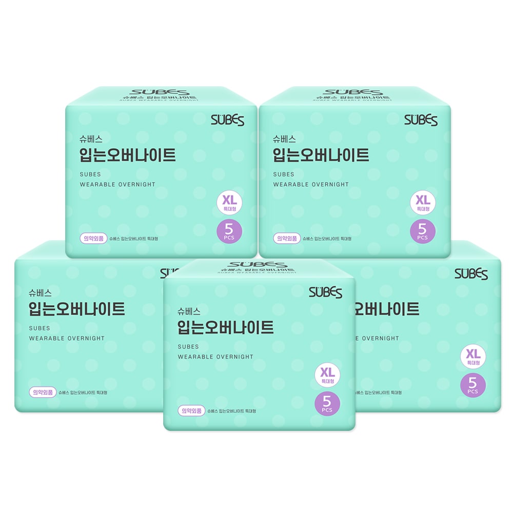 입는 오버나이트 팬티형 생리대 특대형XL 5P x5팩 / 입는생리대 팬티생리대 입오버