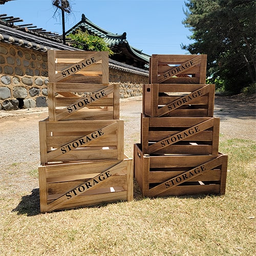 스토리지 우드박스 상자 바스켓 2COLORS 4SIZE