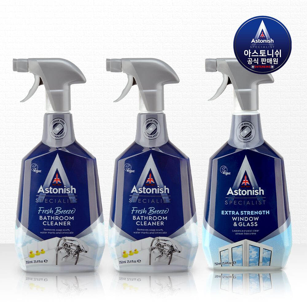 배스룸 클리너 750ml 2개+윈도우클리너 750ml 1개