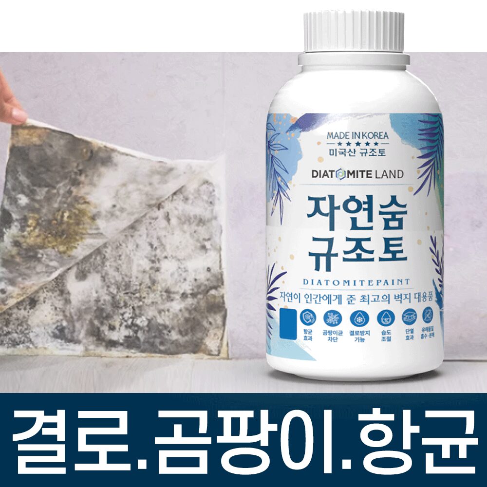 2.5kg 곰팡이 결로방지 (+붓 증정) 규조토 페인트 셀프 베란다 벽지 항균 단열 친환경