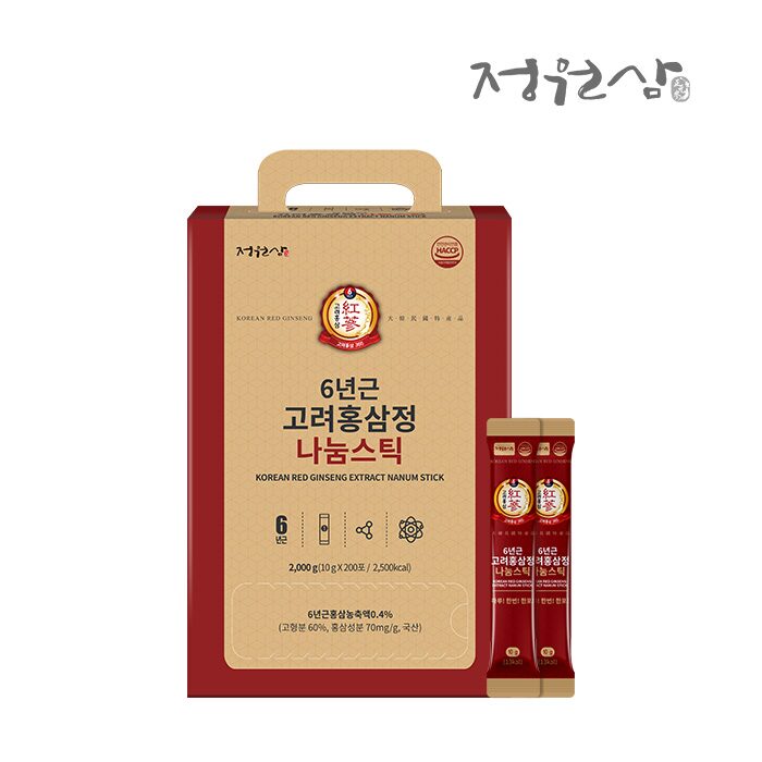 6년근 고려홍삼정 나눔스틱 1박스 200포 홍삼스틱
