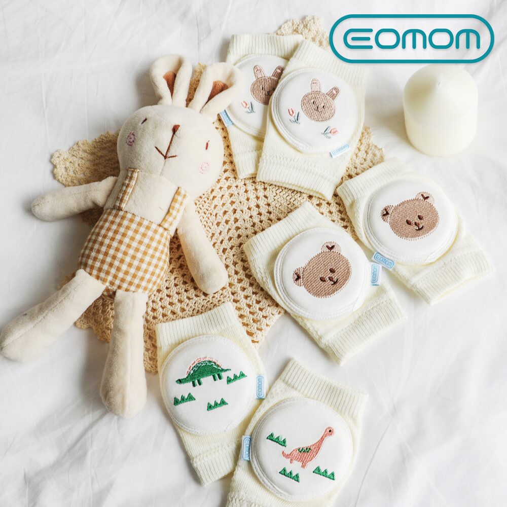 신생아 돌 아기 무릎보호대 EOM-KS01 자수패턴 시원한 통기성으로 4계절 사용