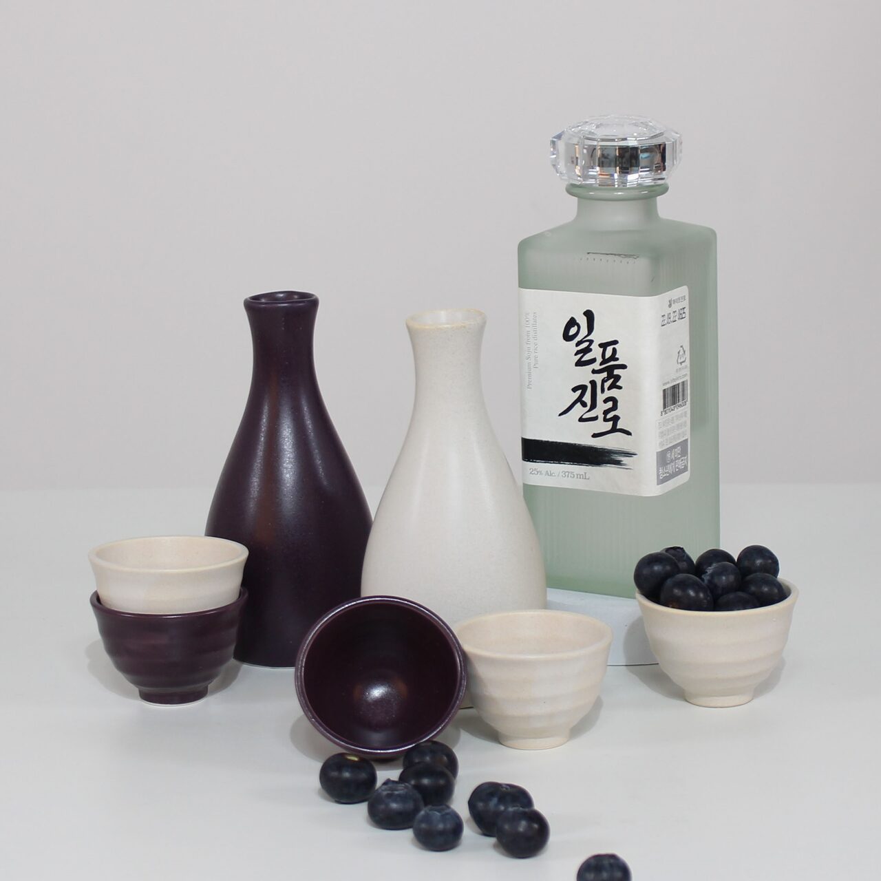도자기 술병 술잔세트 골뱅이 주병세트(4P)
