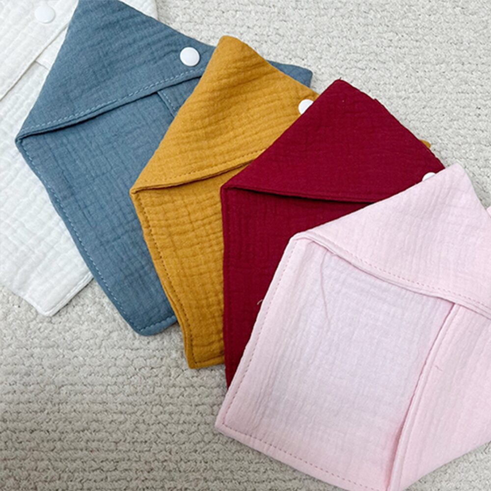 삼각 4중 요루 거즈 아기 신생아 스카프빕 턱받이(9color)