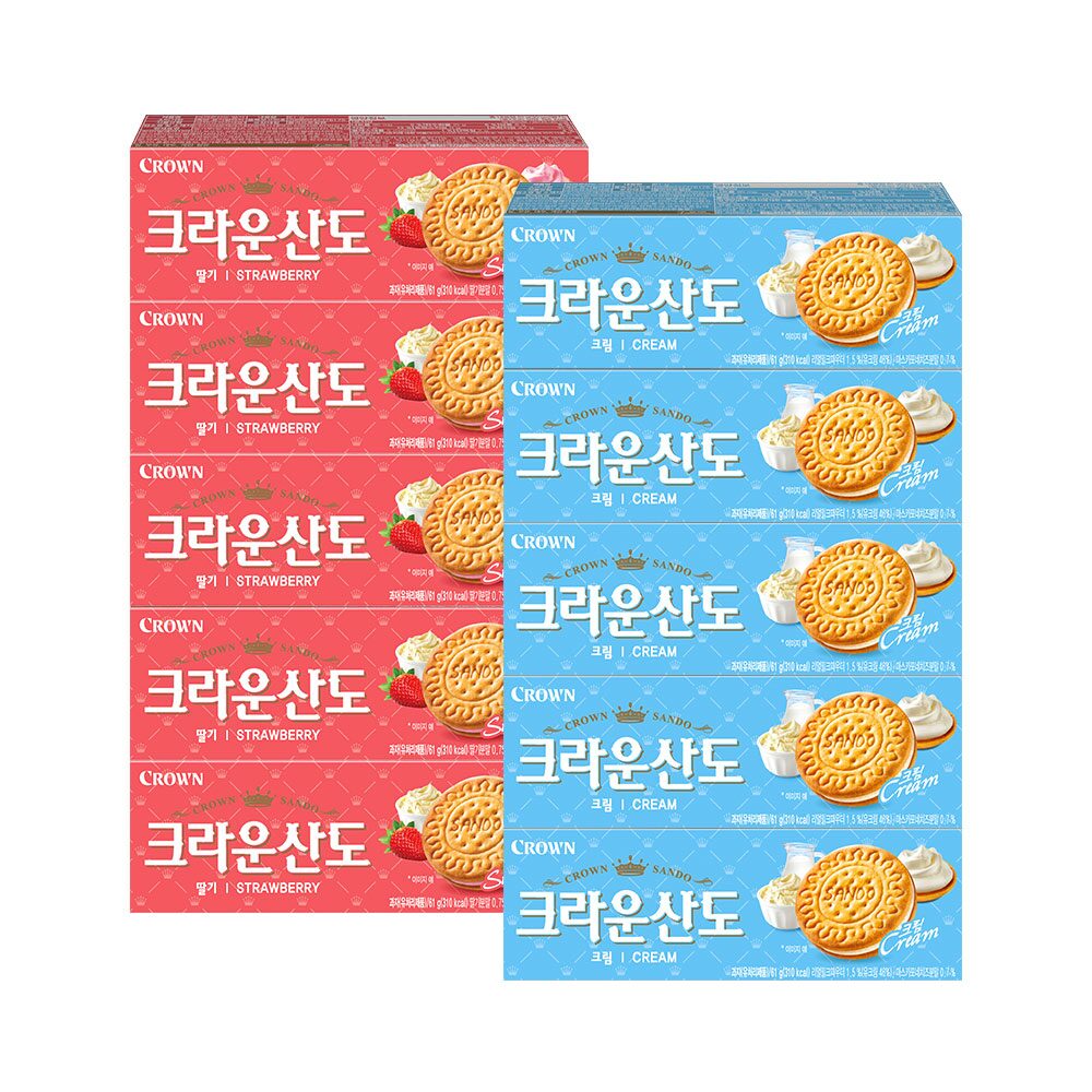 딸기산도 크림산도 2종 61g 총 10개