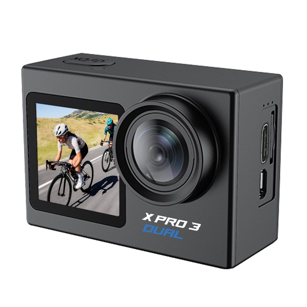 에이스원 XPRO3 DUAL 듀얼스크린 액션캠 자전거 오토바이 바디캠 수중카메라 흔들림방지
