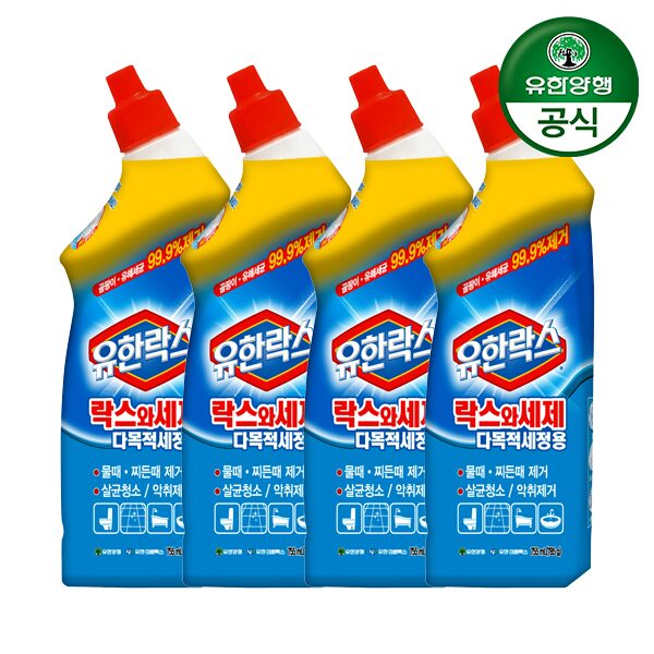 유한락스 락스와세제 다목적세정용 755ml 4개