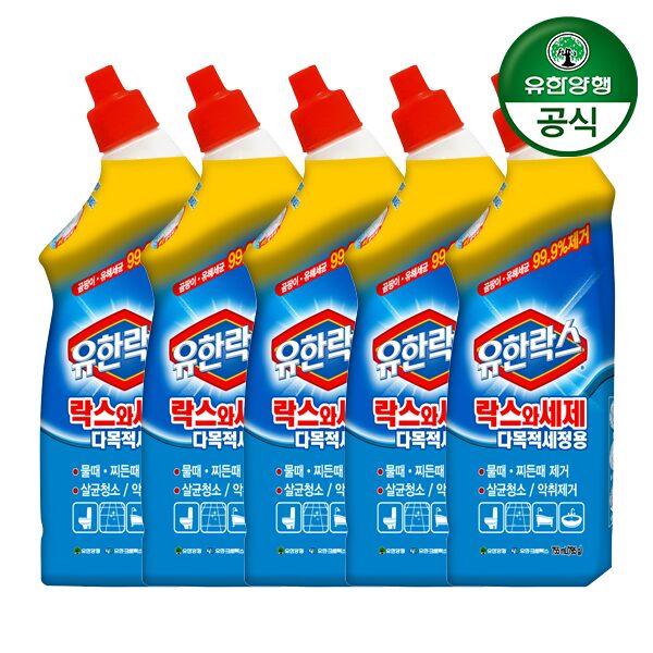 유한락스 락스와세제 다목적세정용 755ml 5개