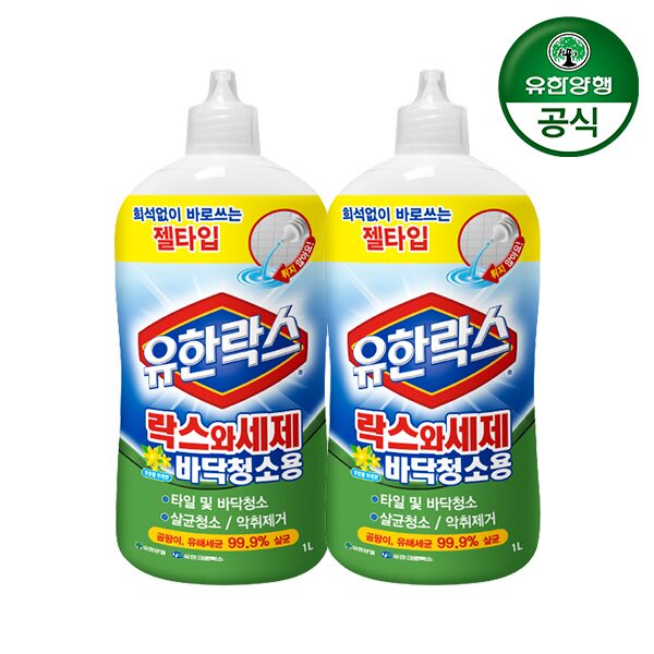유한락스 락스와세제 바닥청소용 1L 2개