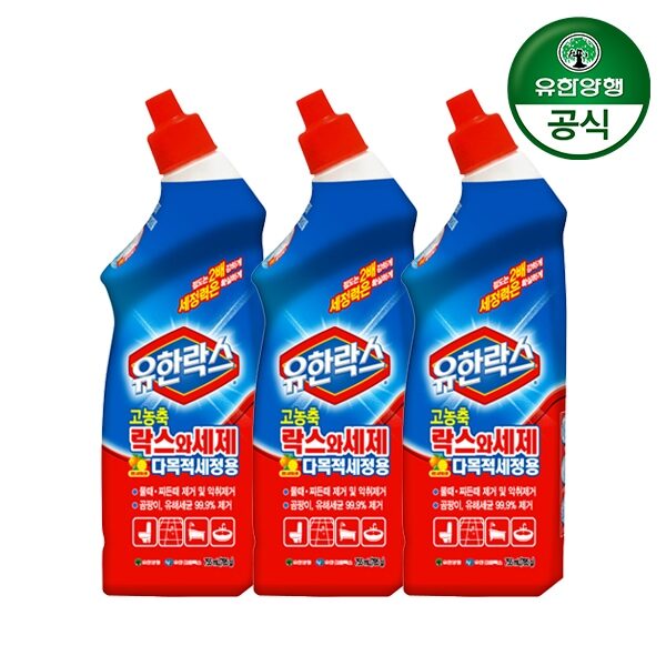 유한락스 고농축 락스와세제 755ml 3개