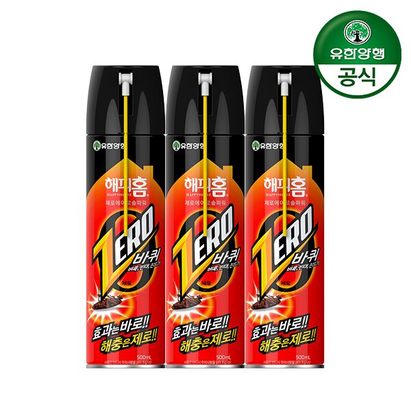 해피홈 바퀴제로 에어로솔 500ml 3개 / 빈대 벼룩 살충제