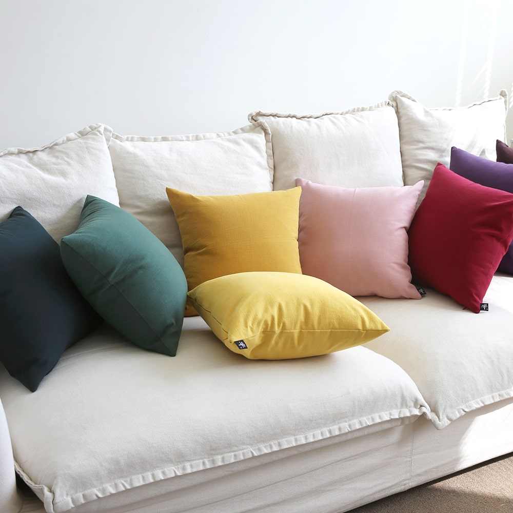 쿠션마켓 컴포트 피그먼트 무지 솔리드 쿠션커버 5size, 16color
