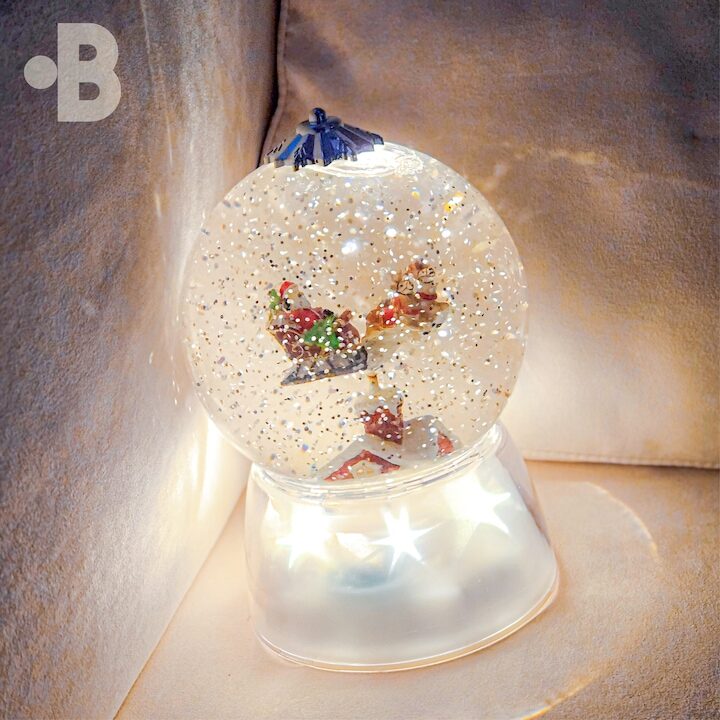 투명한 자동회전 눈사람 산타 트리 클리어 캐롤 8곡 오르골 무선 조명 스노우볼 워터볼