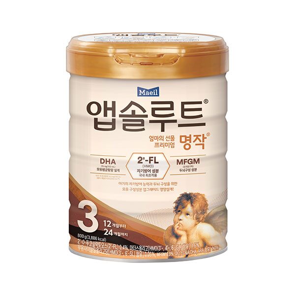 앱솔루트 명작 2FL(HMO) 분유 3단계(12~24개월) 800g 1캔