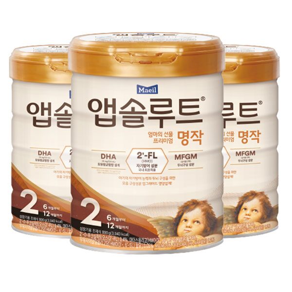 앱솔루트 명작 2FL(HMO) 분유 2단계(6~12개월) 800g 3캔
