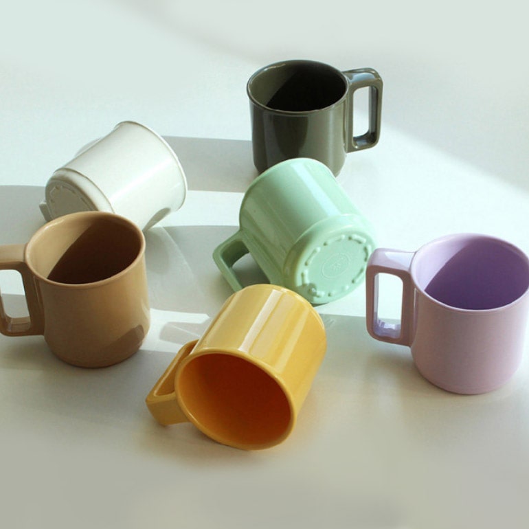 멜라민 손잡이 물컵 무독성 어린이 캠핑 피크닉 빈티지 머그 (10 colors)-품절