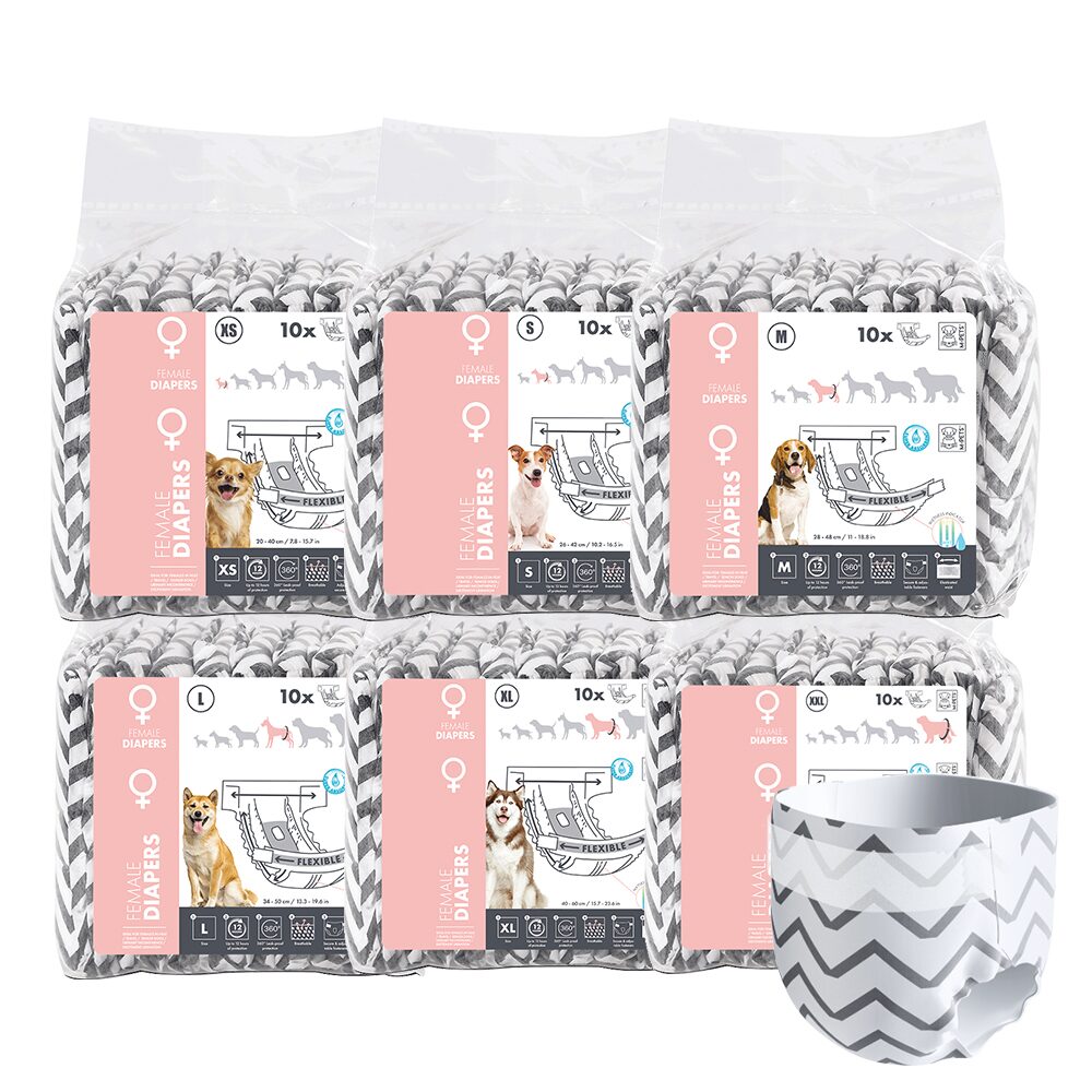 엠펫츠 암컷 강아지 기저귀 매너벨트 생리대 4팩 총 40매 (5size)