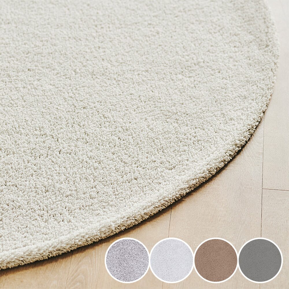 오션플로어 샤기 원형 러그 사계절 장모 롱파일 3size 4colors