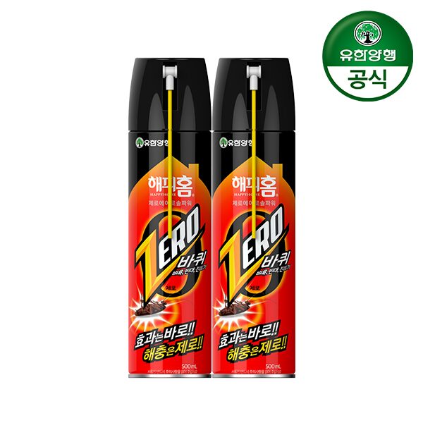 해피홈 바퀴제로 에어로솔 500ml 2개 / 빈대 벼룩 살충제