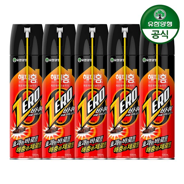 해피홈 바퀴제로 에어로솔 500ml 5개 / 빈대 벼룩 살충제