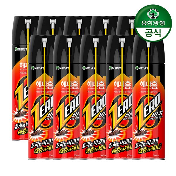 해피홈 바퀴제로 에어로솔 500ml 10개 / 빈대 벼룩 살충제