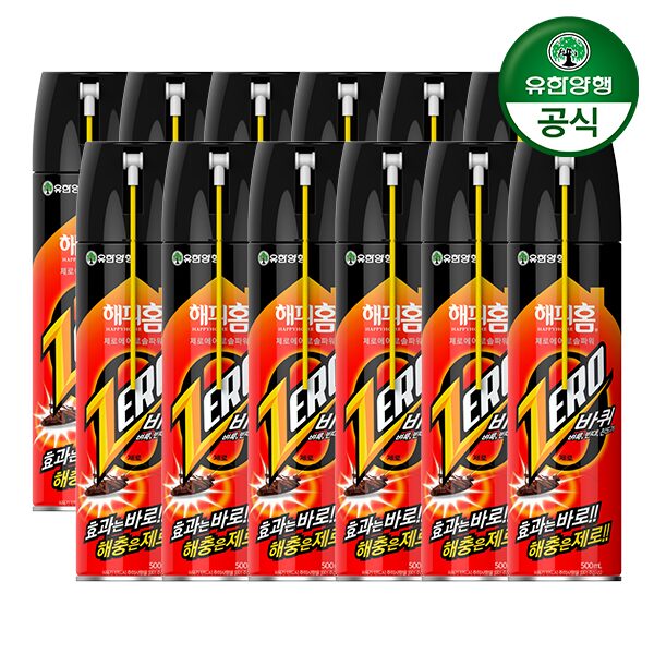 해피홈 바퀴제로 에어로솔 500ml 12개 / 빈대 벼룩 살충제