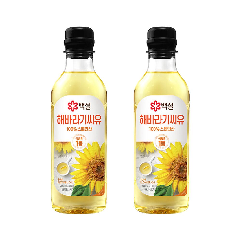 백설 해바라기씨유 500ml*2개